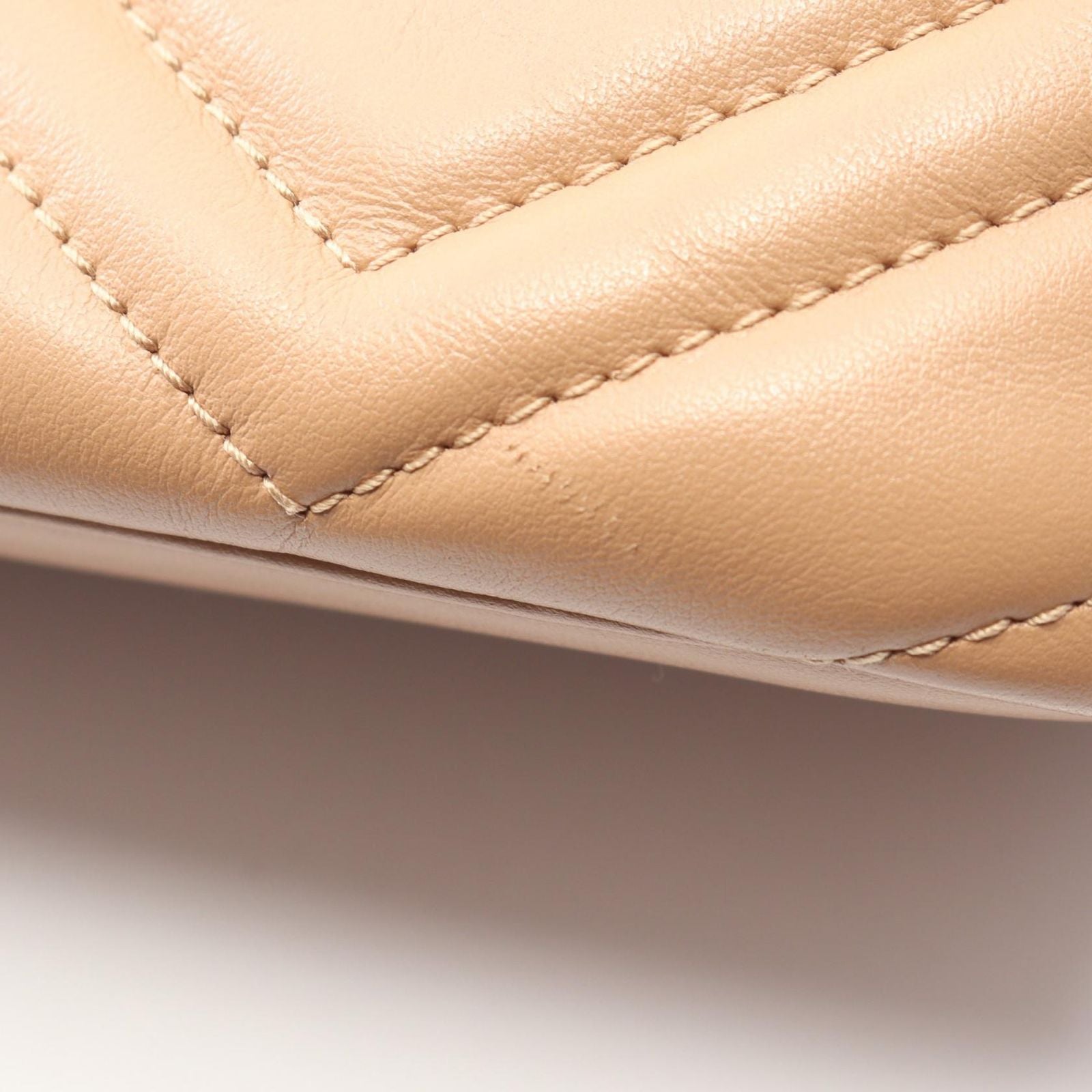Gucci Handbag GG Marmont Beige Leather — view 6