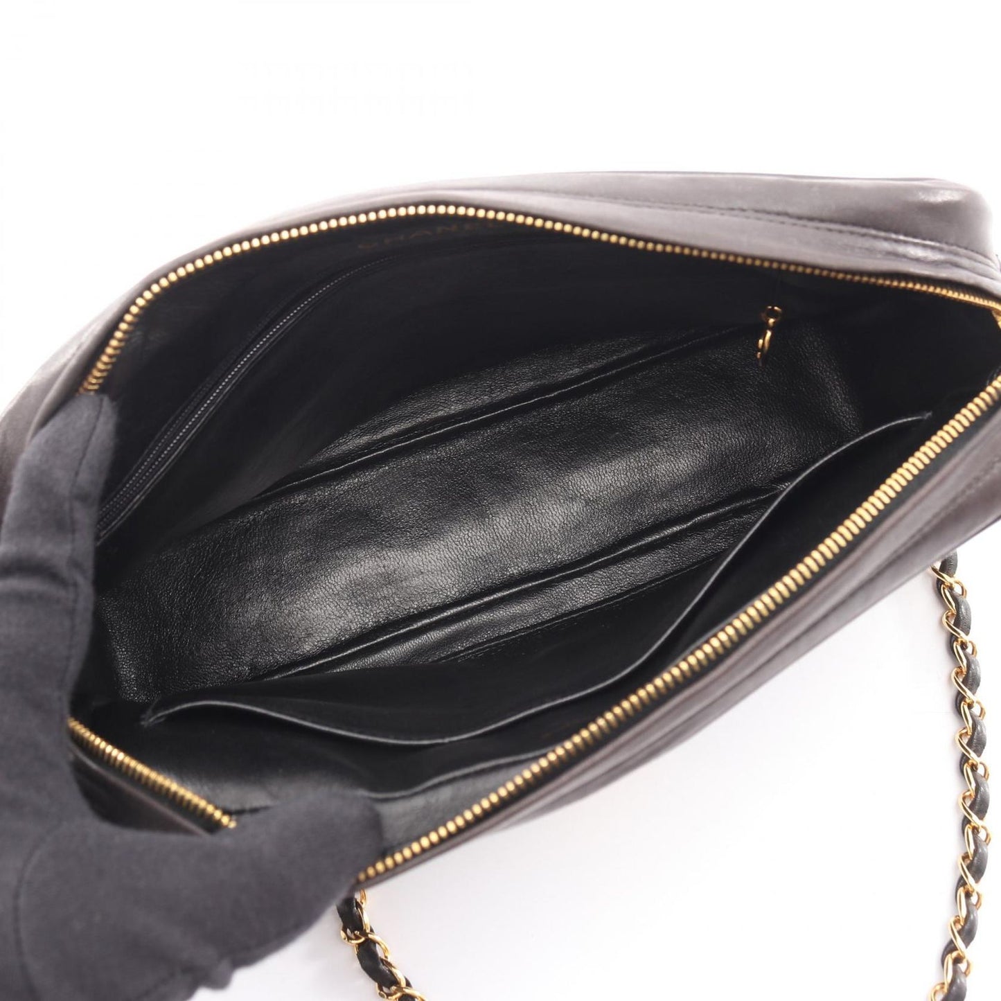 Chanel Shoulder Bag Quilted Black Lambskin Che — view 3