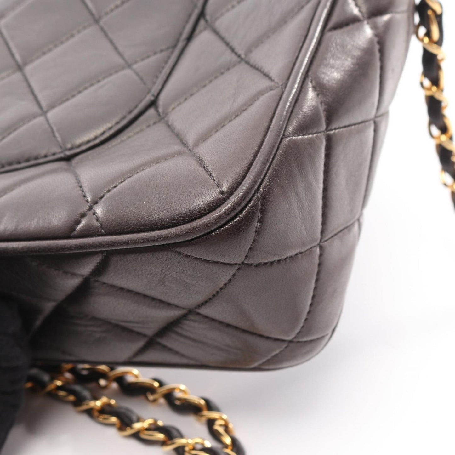 Chanel Shoulder Bag Quilted Black Lambskin Che — view 9
