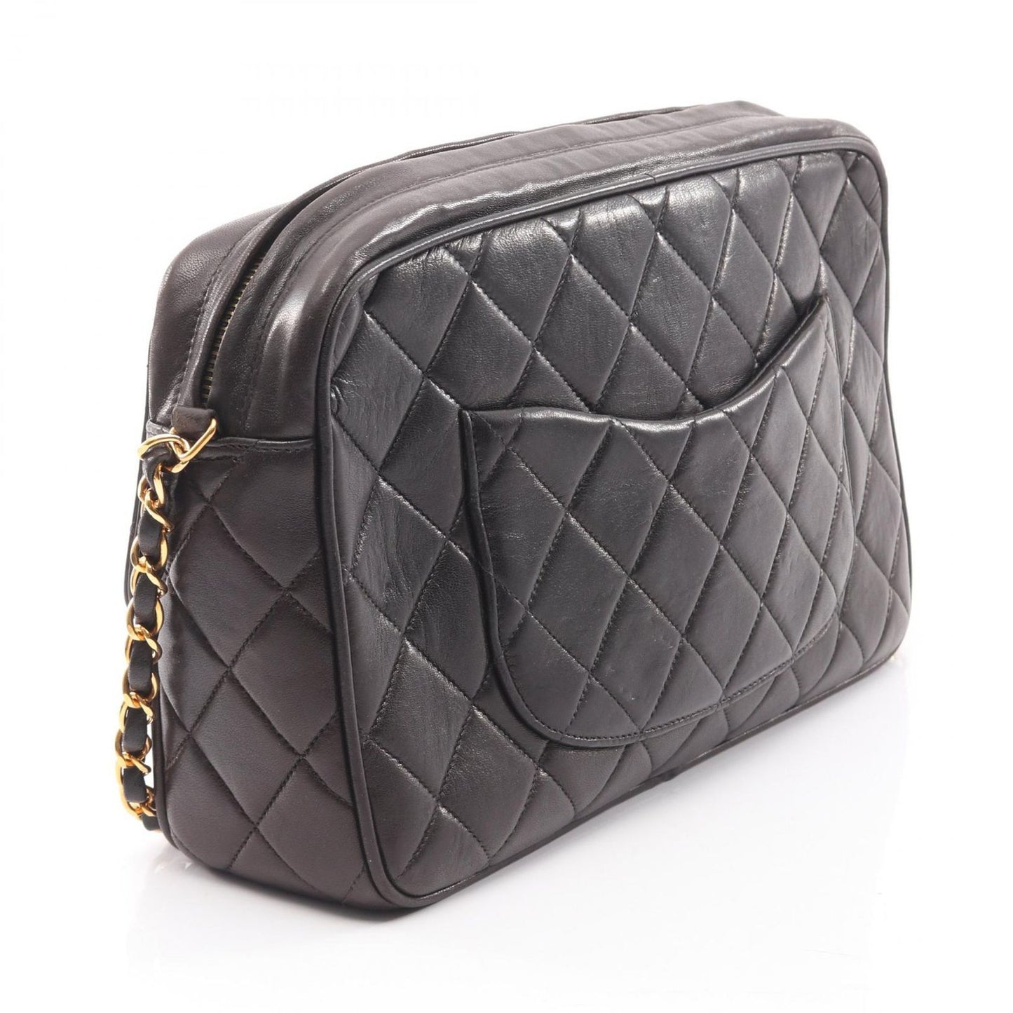 Chanel Shoulder Bag Quilted Black Lambskin Che — view 2