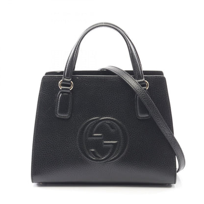 Gucci Handbag Soho Interlocking Black Leather 2-Way