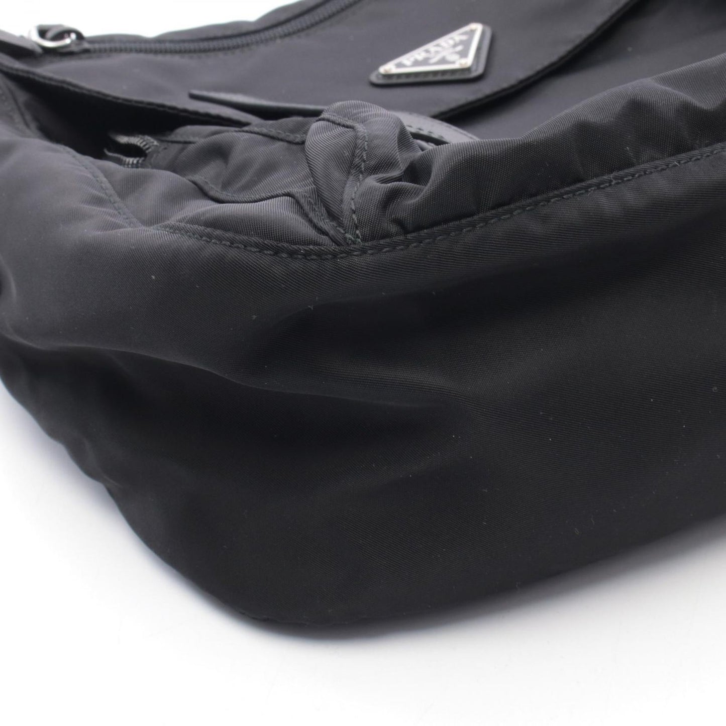 Prada Lada Shoulder Bag Black Nylon Leather lelogo — view 5