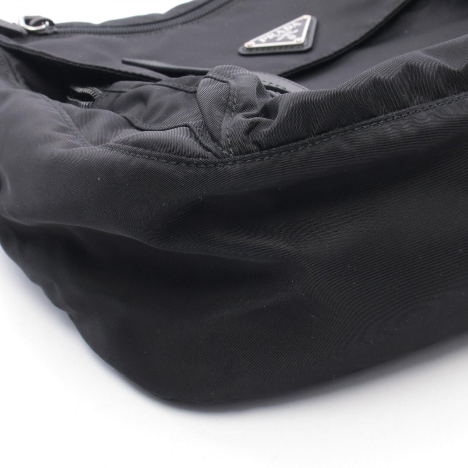 Prada Lada Shoulder Bag Black Nylon Leather lelogo — view 5