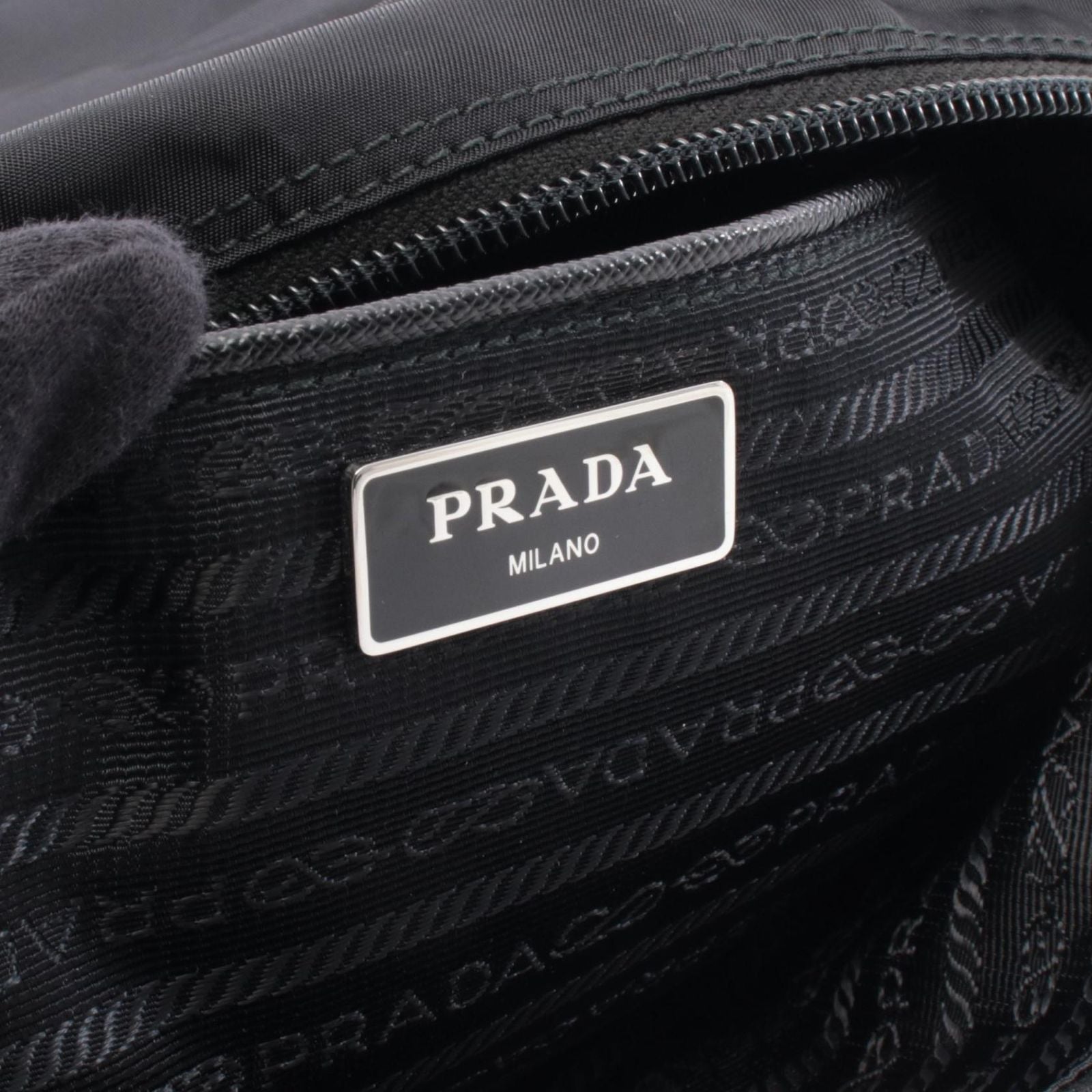Prada Lada Shoulder Bag Black Nylon Leather lelogo — view 4