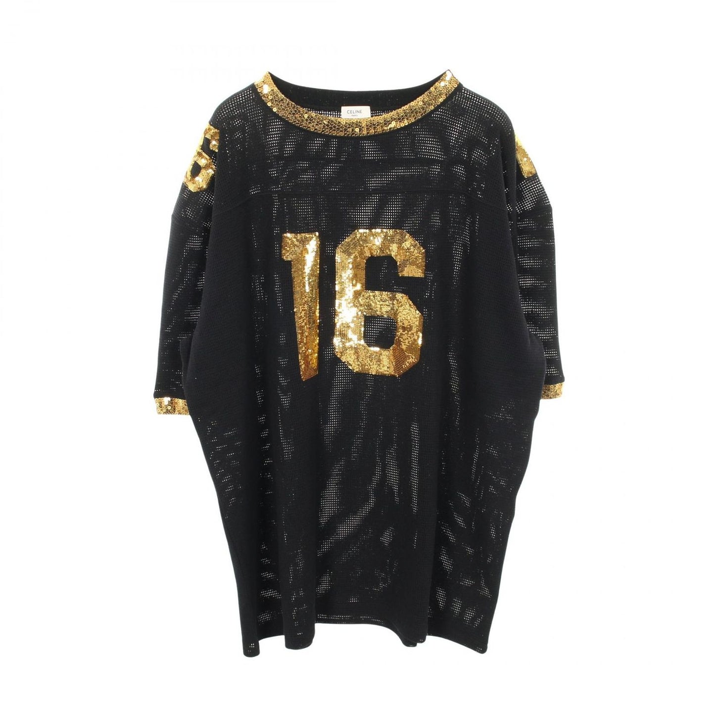 Celine Seri Short Sleeve 16 Black Cotton T-Shirt
