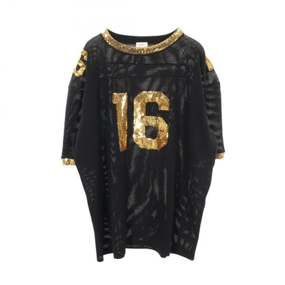 Celine Seri Short Sleeve 16 Black Cotton T-Shirt