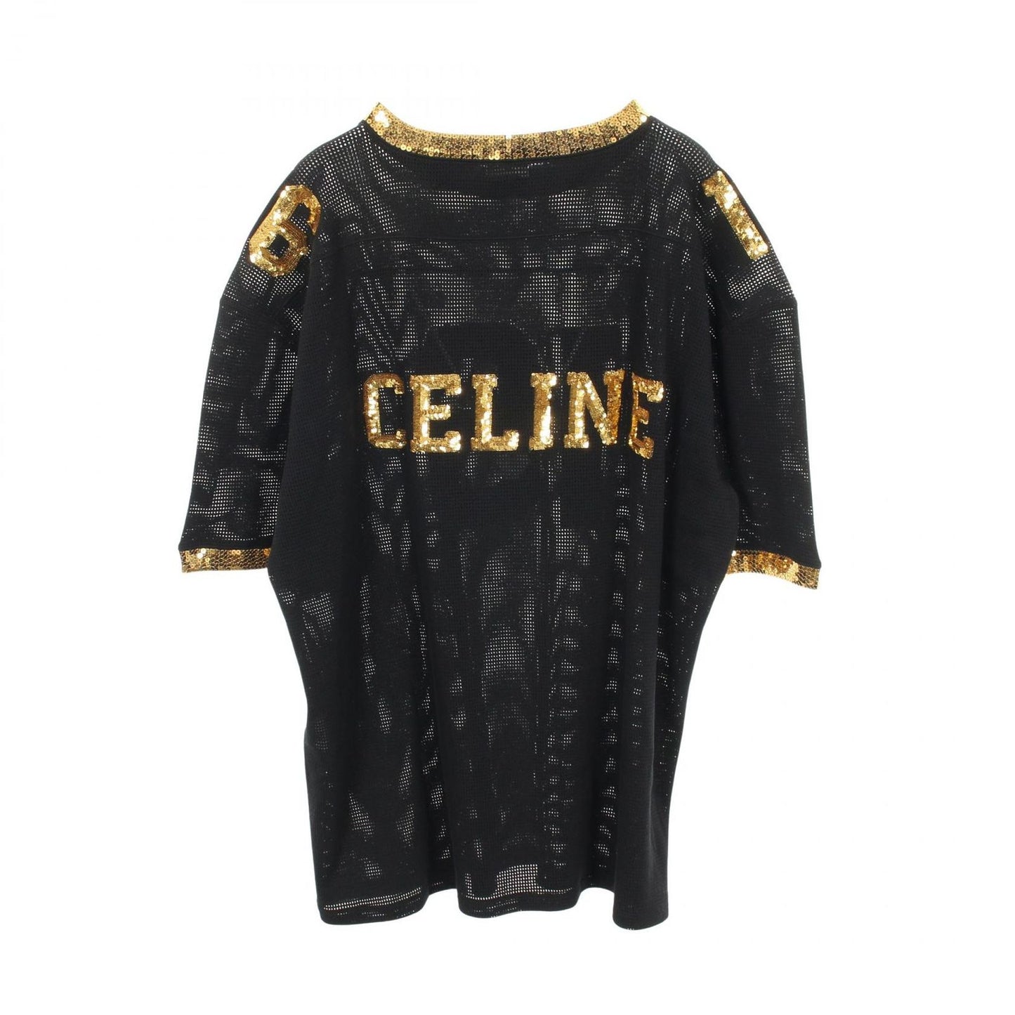 Celine Seri Short Sleeve 16 Black Cotton T-Shirt — view 2