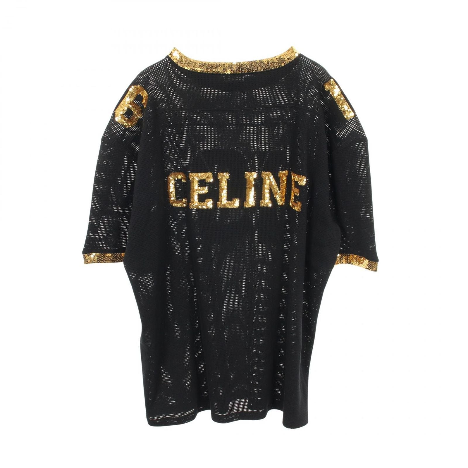 Celine Seri Short Sleeve 16 Black Cotton T-Shirt — view 2