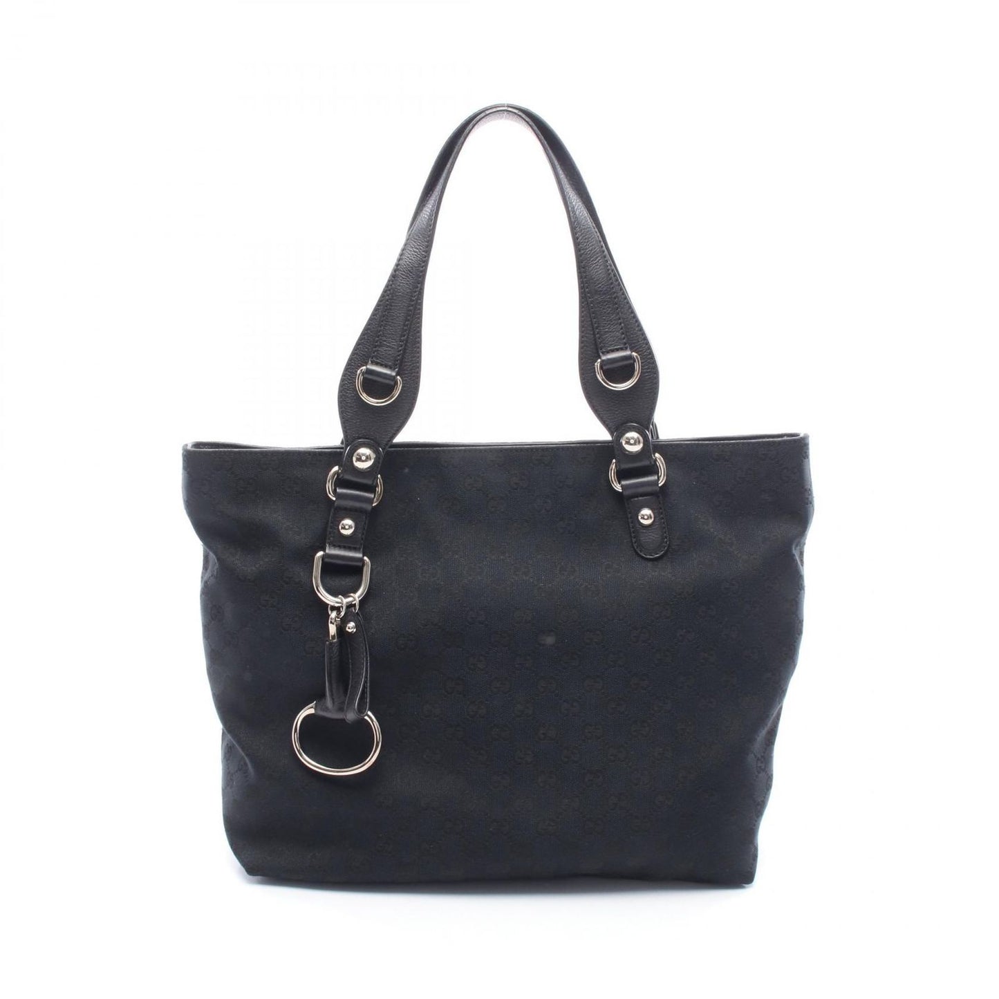 Gucci Tote Guccissima Black Canvas Horsebit