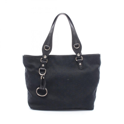 Gucci Tote Guccissima Black Canvas Horsebit