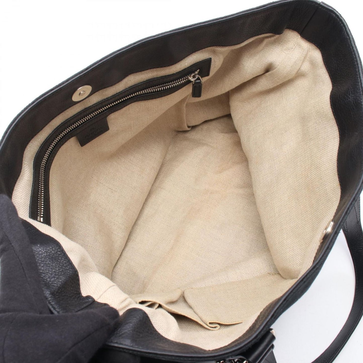 Gucci Tote Guccissima Black Canvas Horsebit — view 3