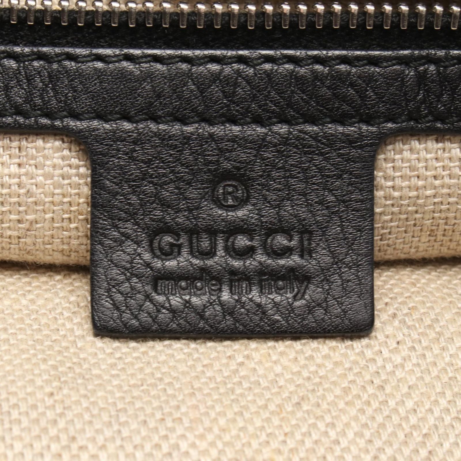 Gucci Tote Guccissima Black Canvas Horsebit — view 4