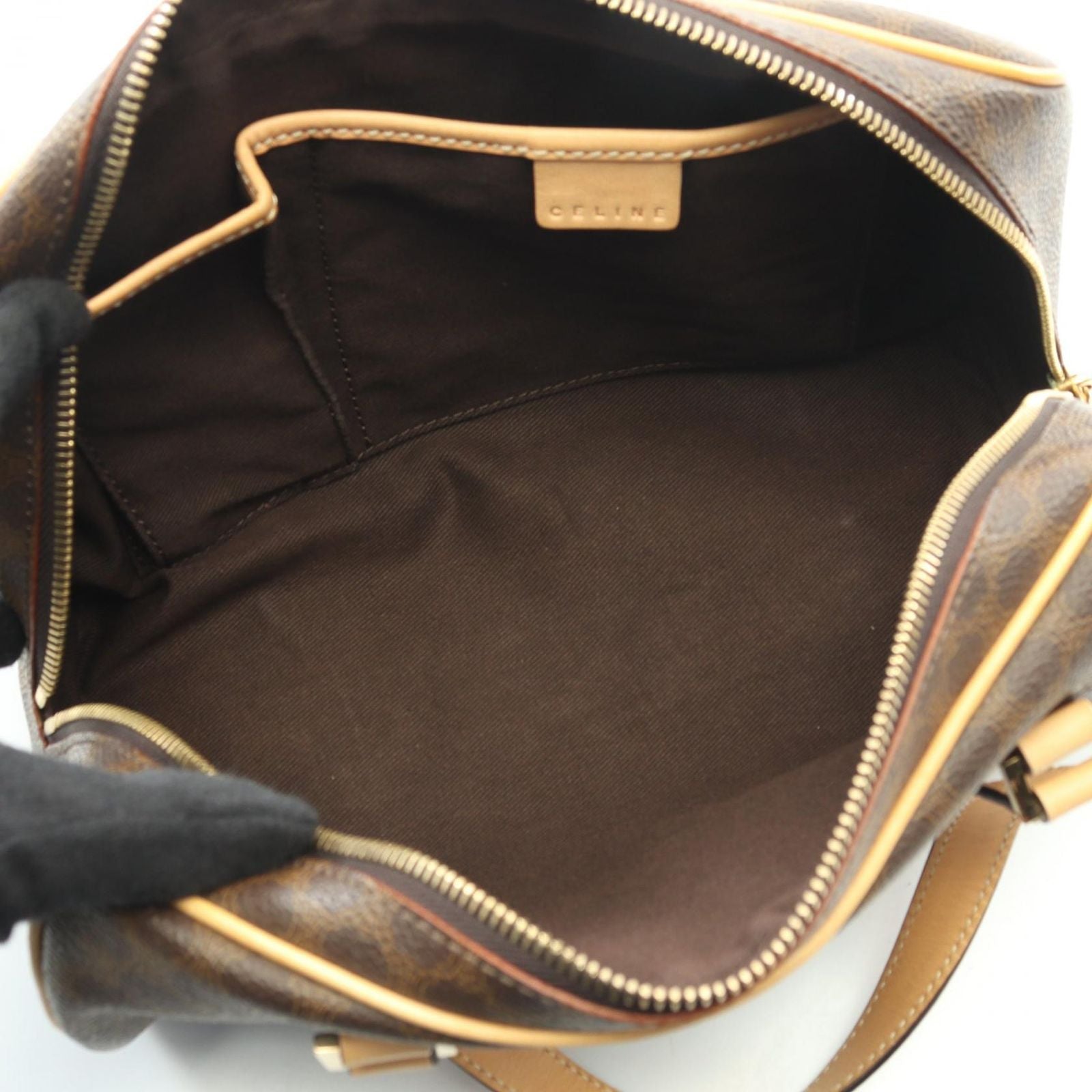 Celine Seri Handbag Da Ninebrown Nalale Canvas Leather — view 3
