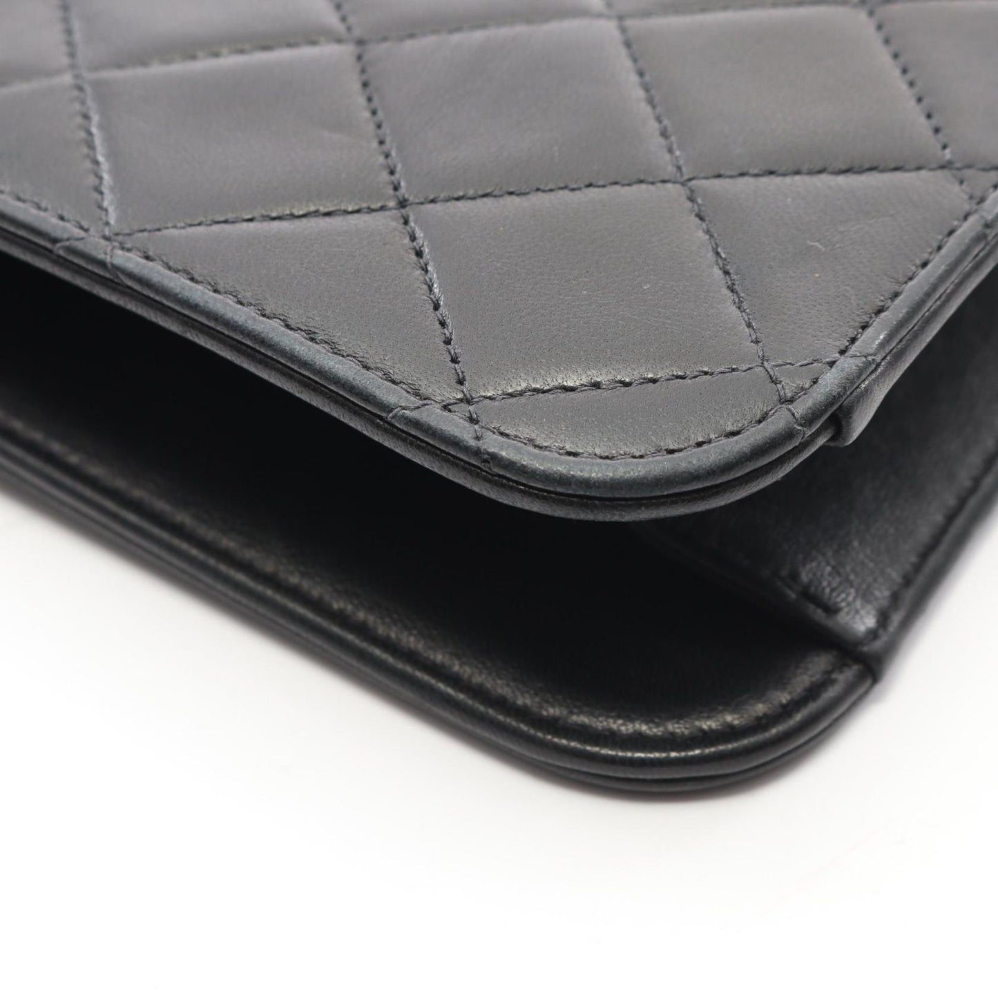 Chanel Shoulder Bag Quilted Lela Black Lambskin Sbnine Che — view 8