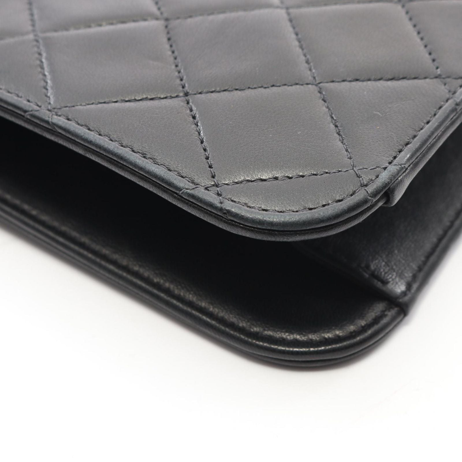 Chanel Shoulder Bag Quilted Lela Black Lambskin Sbnine Che — view 8