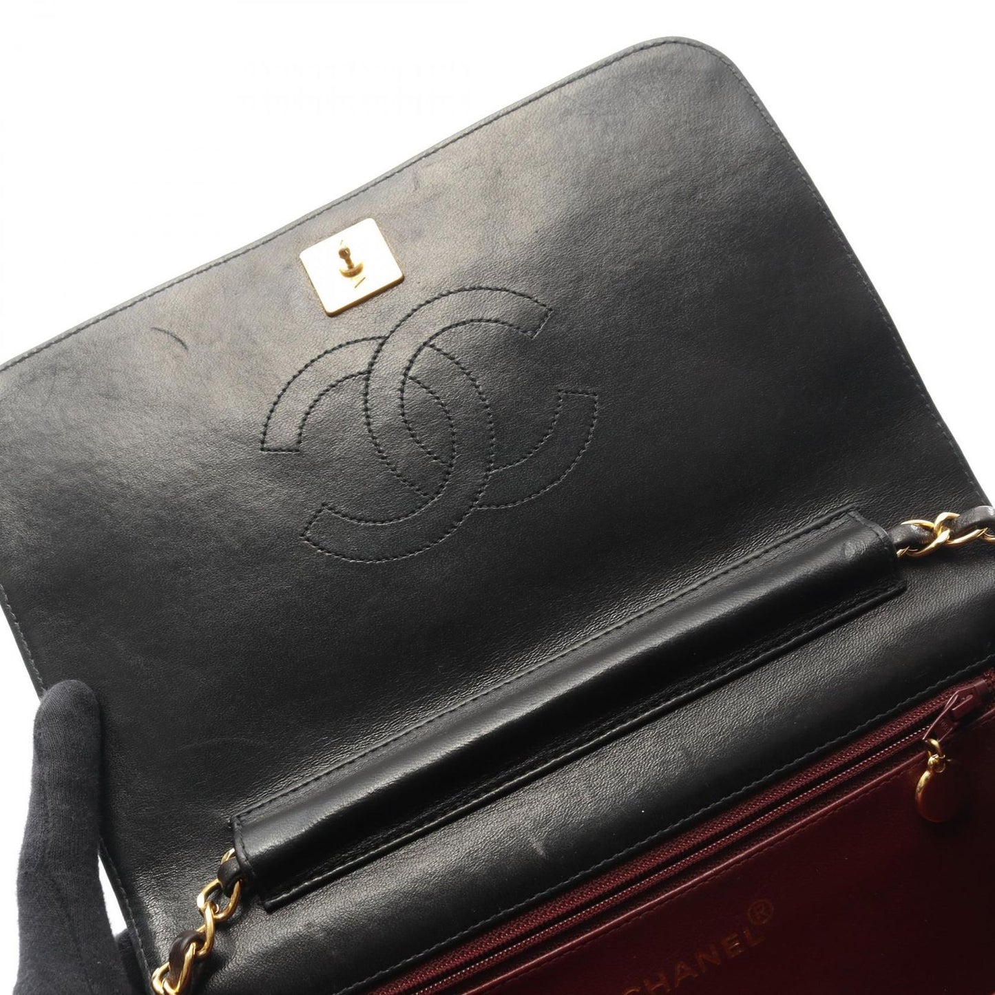 Chanel Shoulder Bag Quilted Lela Black Lambskin Sbnine Che — view 6