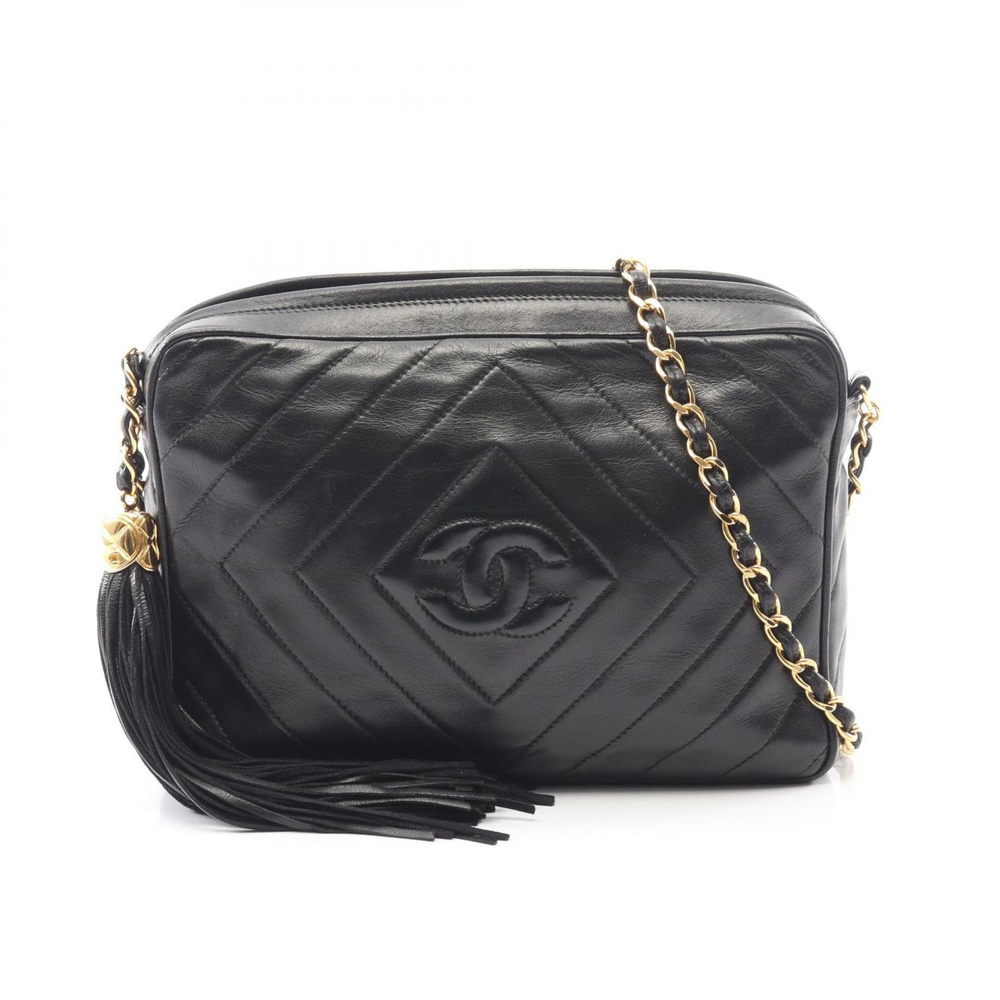 Chanel Shoulder Bag CC Logo Black Lambskin
