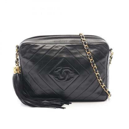 Chanel Shoulder Bag CC Logo Black Lambskin