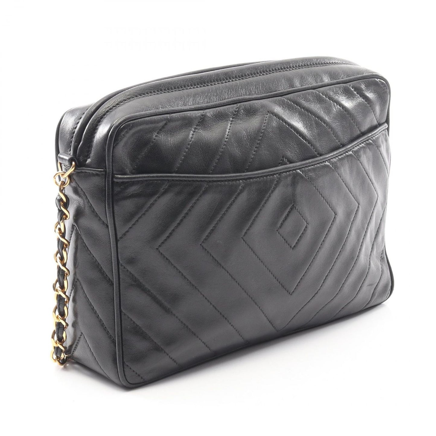 Chanel Shoulder Bag CC Logo Black Lambskin — view 2