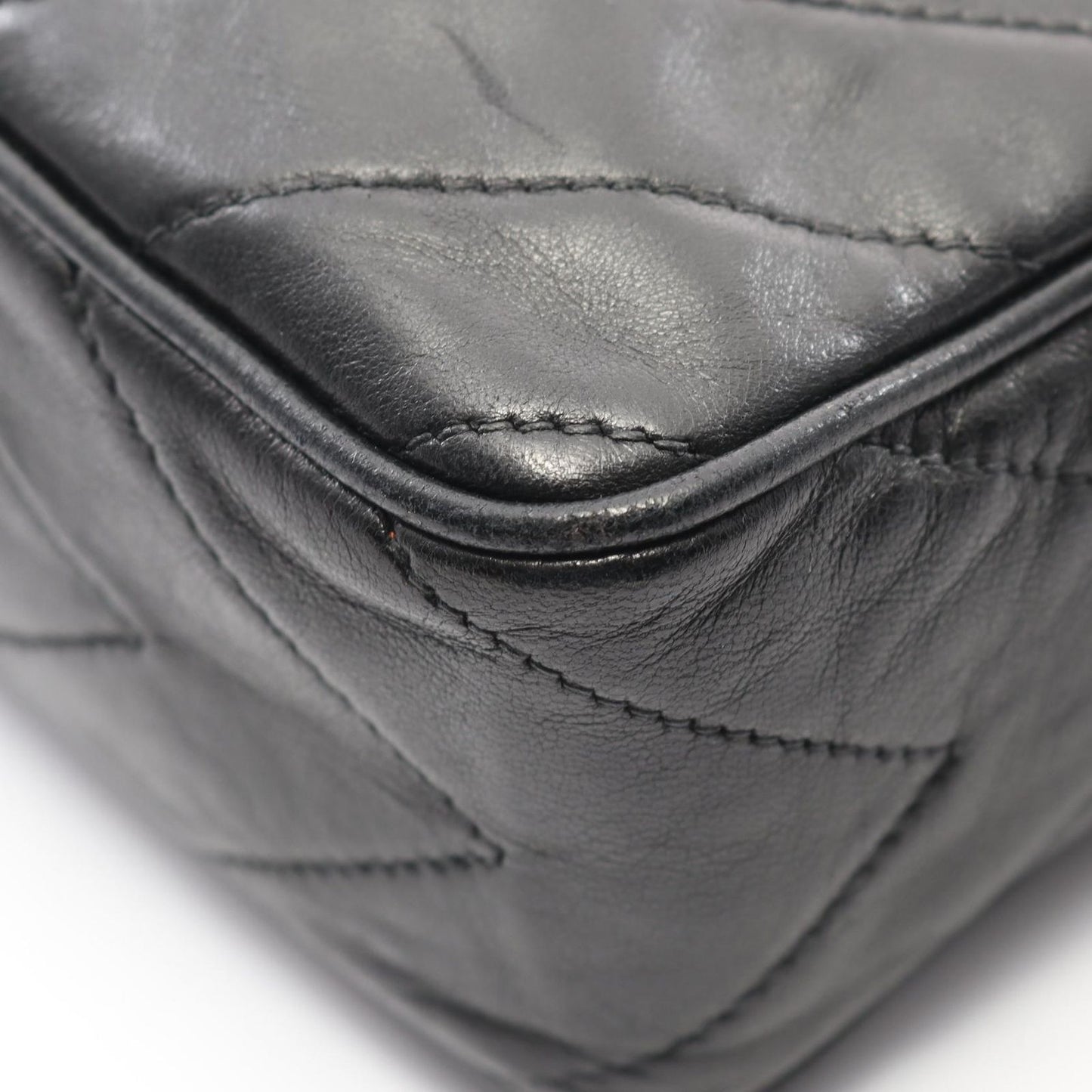 Chanel Shoulder Bag CC Logo Black Lambskin — view 6