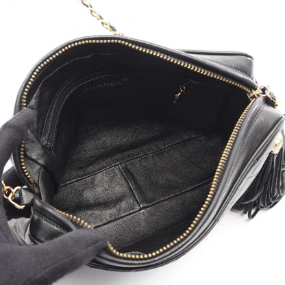 Chanel Shoulder Bag CC Logo Black Lambskin — view 3