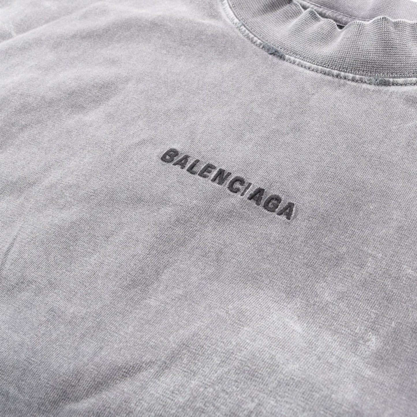 Balenciaga Top Logo Embroidery Gray Cotton — view 7