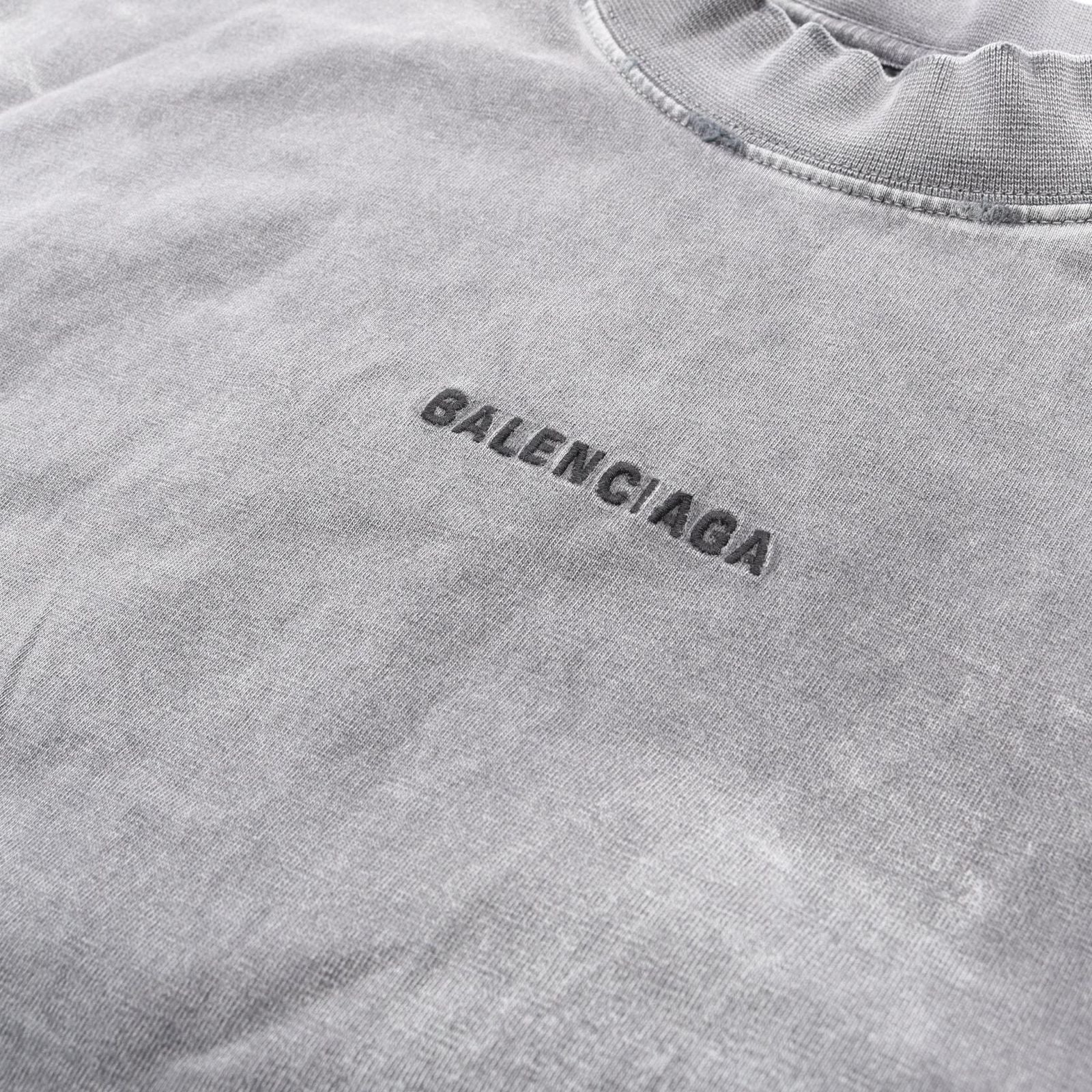 Balenciaga Top Logo Embroidery Gray Cotton — view 7