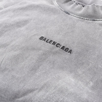 Balenciaga Top Logo Embroidery Gray Cotton — view 7