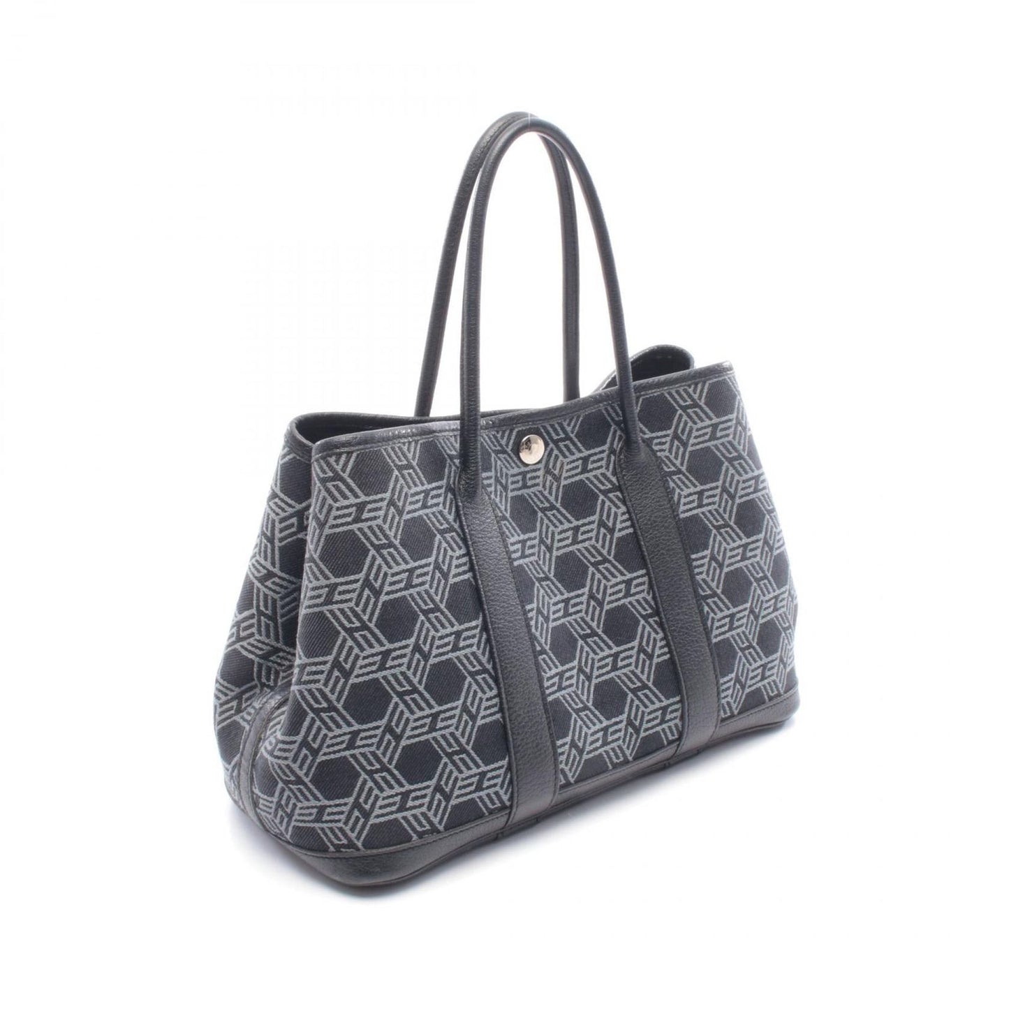 Hermes Tote Garden Party TPM Black Leather Canvas — view 2