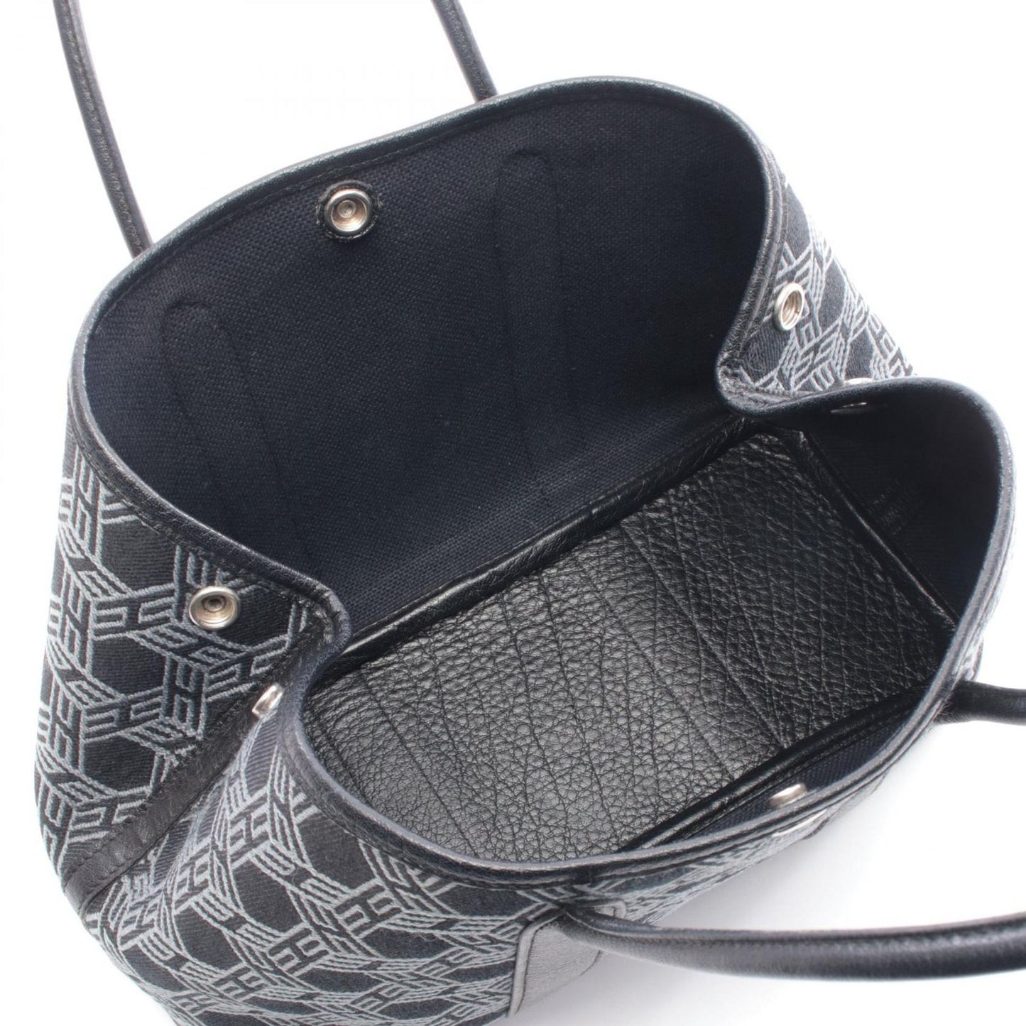 Hermes Tote Garden Party TPM Black Leather Canvas — view 3