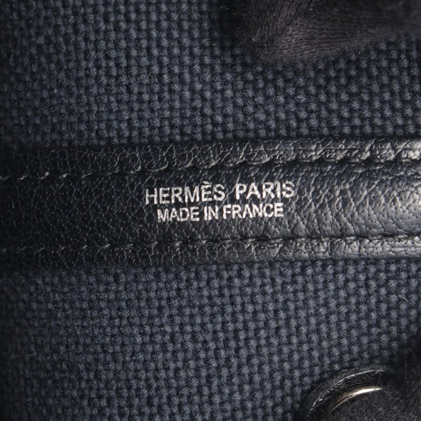 Hermes Tote Garden Party TPM Black Leather Canvas — view 4
