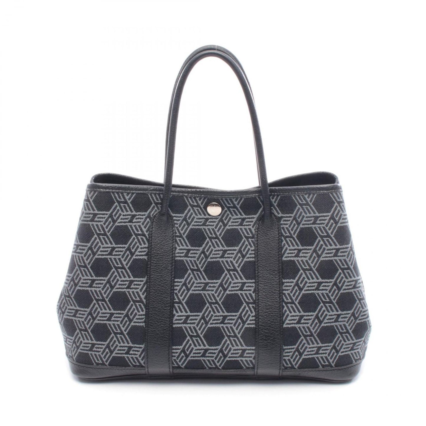 Hermes Tote Garden Party TPM Black Leather Canvas