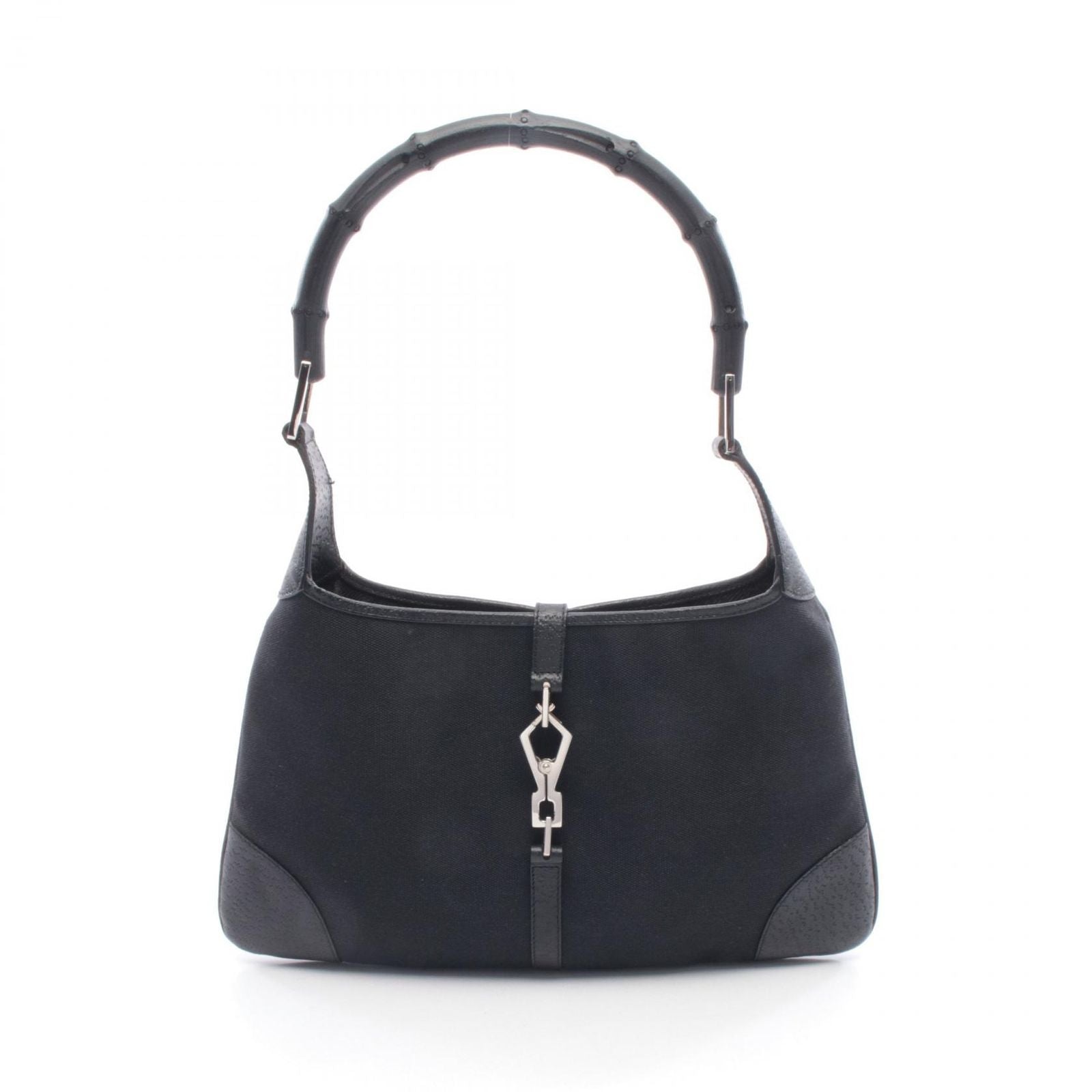 Gucci Shoulder Bag Jackie 001 Black Canvas Leather