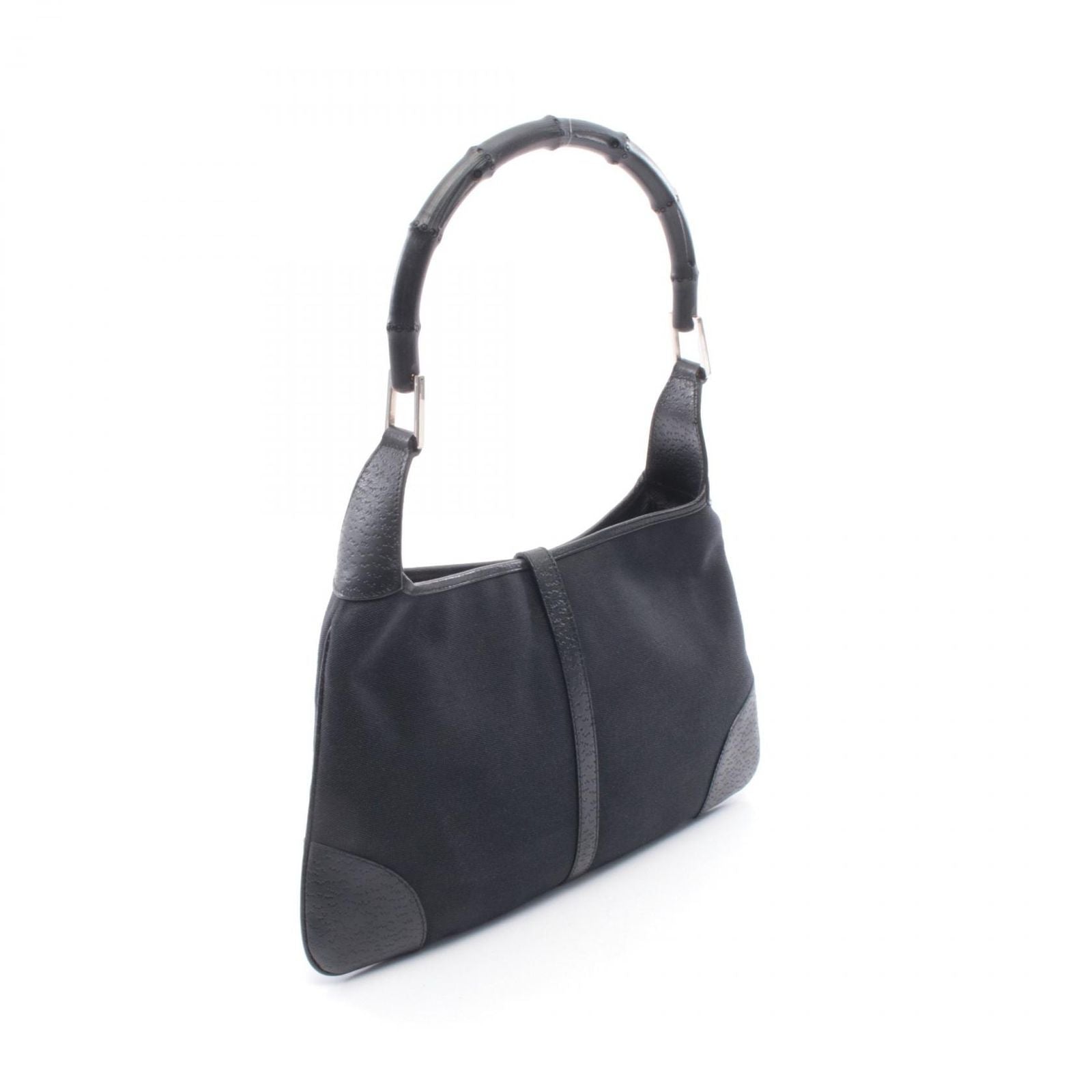 Gucci Shoulder Bag Jackie 001 Black Canvas Leather — view 2