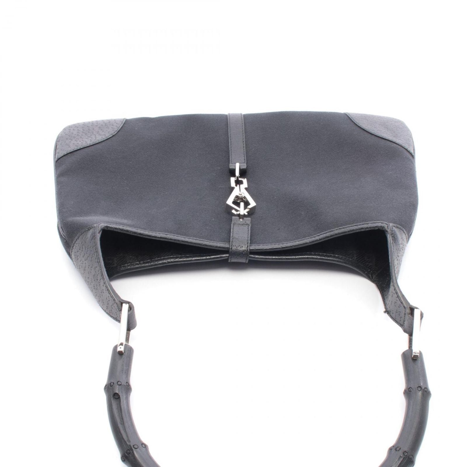 Gucci Shoulder Bag Jackie 001 Black Canvas Leather — view 7