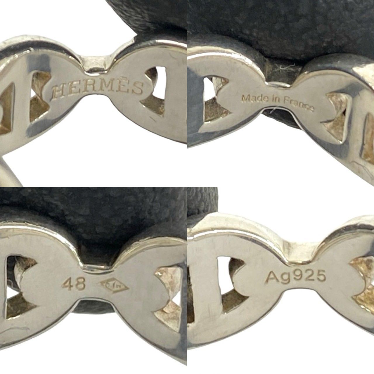 Hermes Box Enchainee Ring 925 Sterling Silver No 7 — view 3