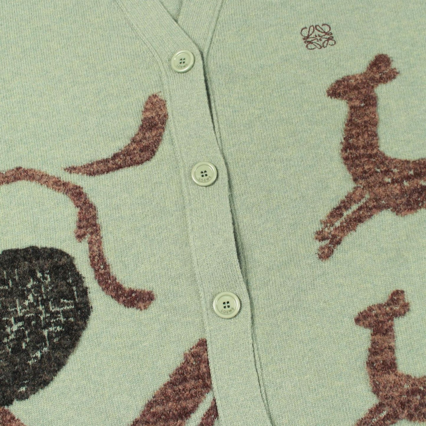 Loewe Deer T-Shirt Cardigan Green — view 6