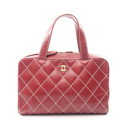 Chanel Handbag Wild Stitch Red Leather