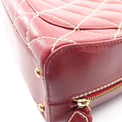 Chanel Handbag Wild Stitch Red Leather — view 8