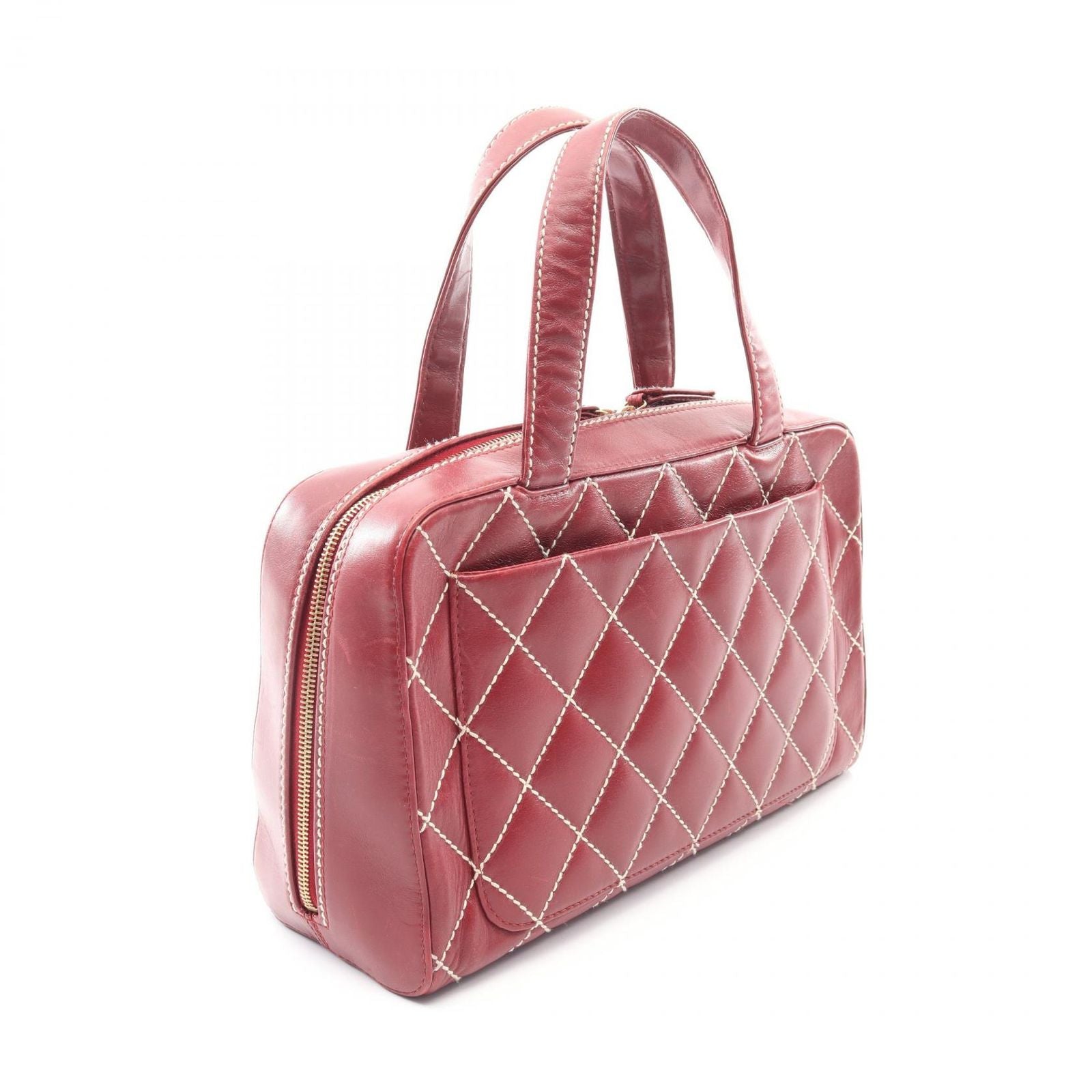Chanel Handbag Wild Stitch Red Leather — view 2