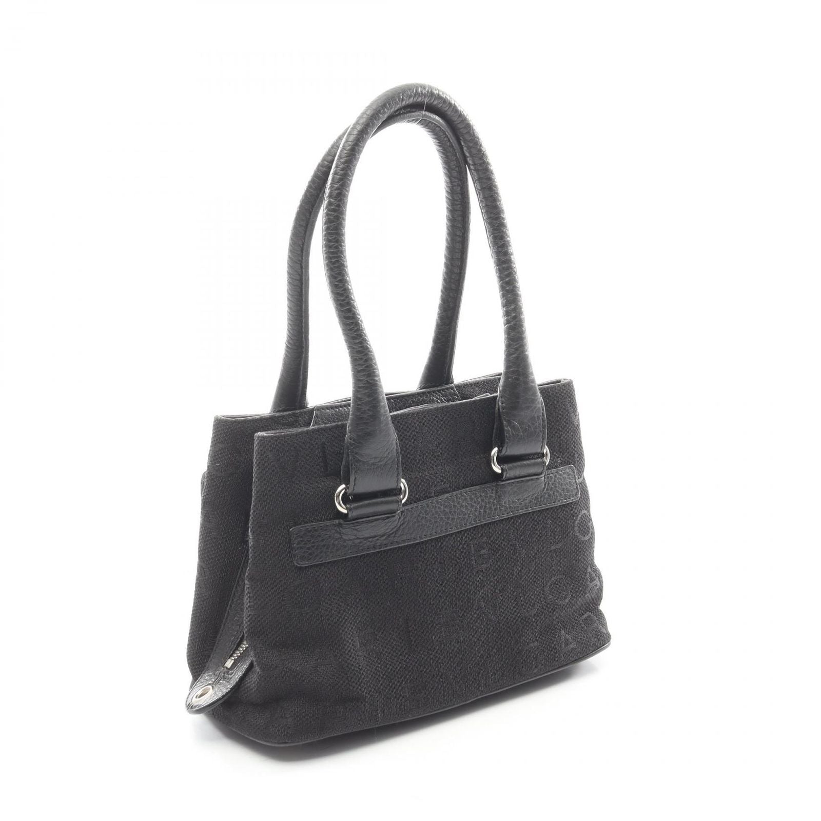 Bvlgari Bule Handbag Logo Maa Black Canvas Leather Maa 2-Way — view 2