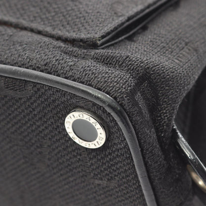 Bvlgari Bule Handbag Logo Maa Black Canvas Leather Maa 2-Way — view 6