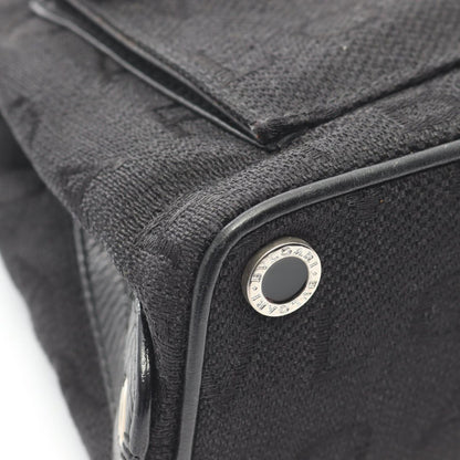 Bvlgari Bule Handbag Logo Maa Black Canvas Leather Maa 2-Way — view 5