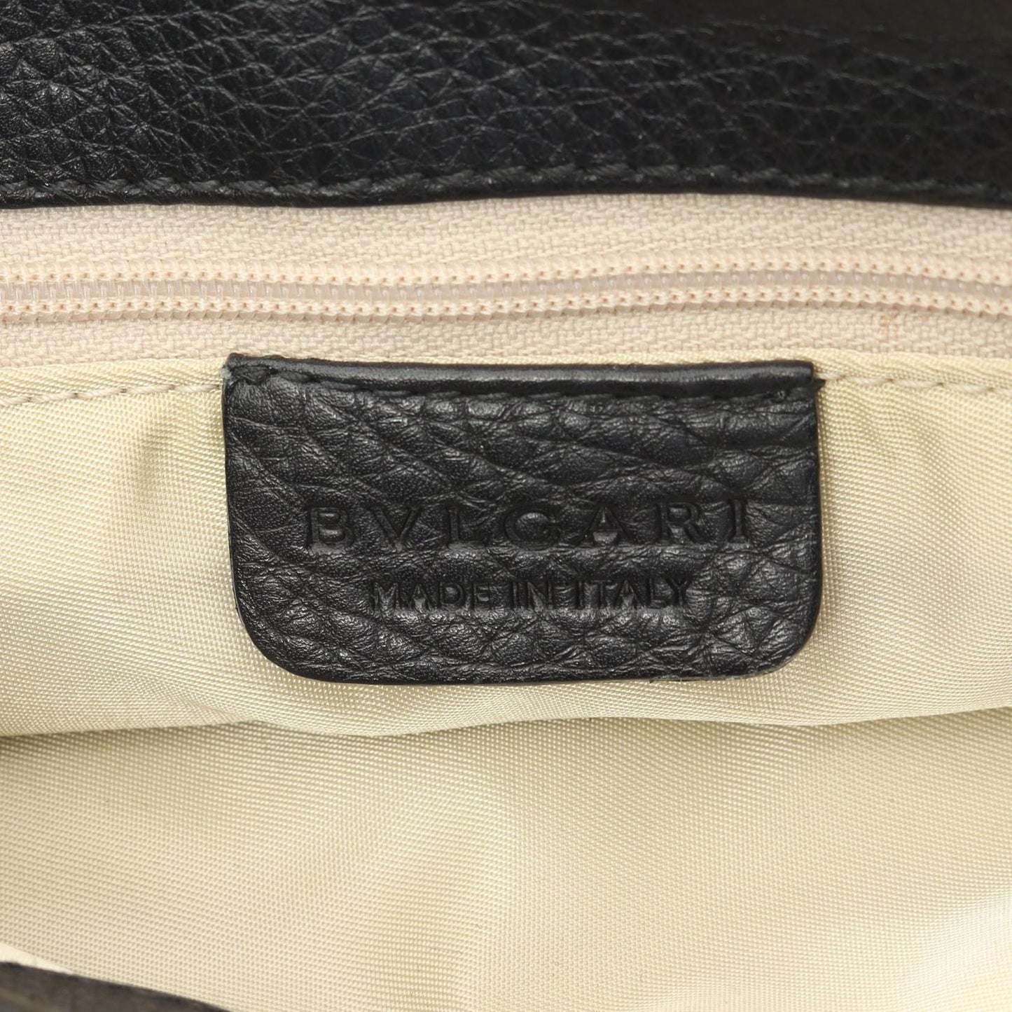 Bvlgari Bule Handbag Logo Maa Black Canvas Leather Maa 2-Way — view 4
