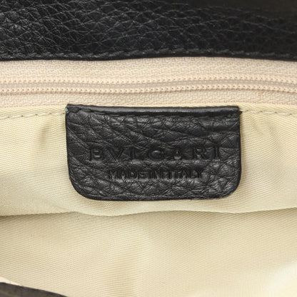 Bvlgari Bule Handbag Logo Maa Black Canvas Leather Maa 2-Way — view 4