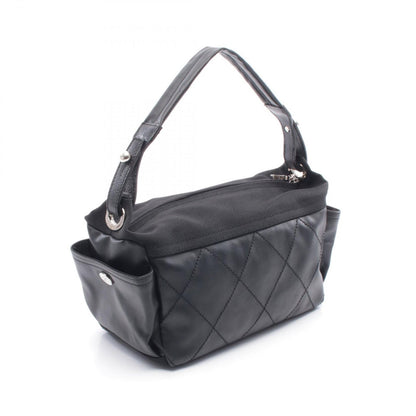 Chanel Shoulder Bag Black Canvas Leather — view 2