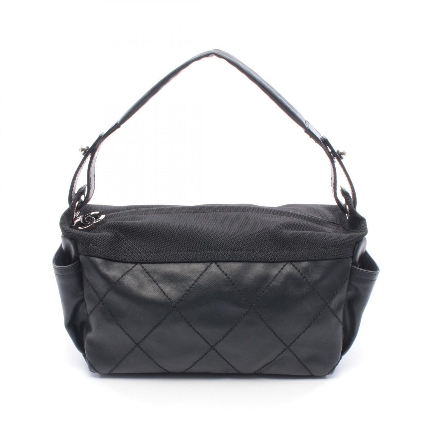 Chanel Shoulder Bag Black Canvas Leather