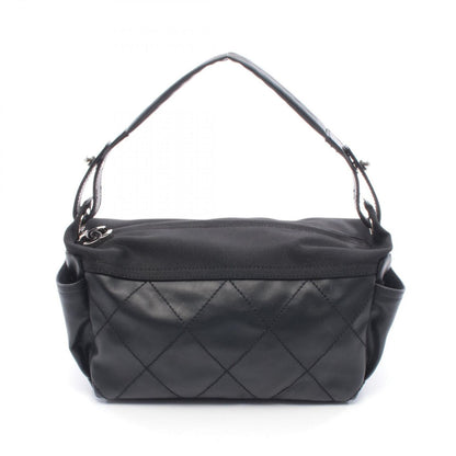 Chanel Shoulder Bag Black Canvas Leather
