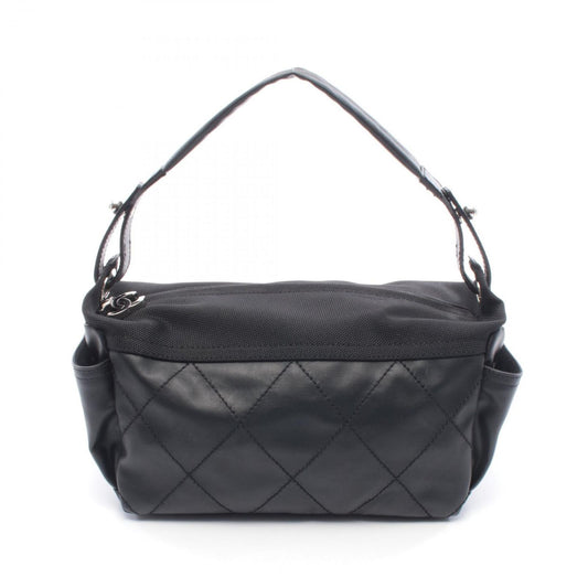 Chanel Shoulder Bag Black Canvas Leather