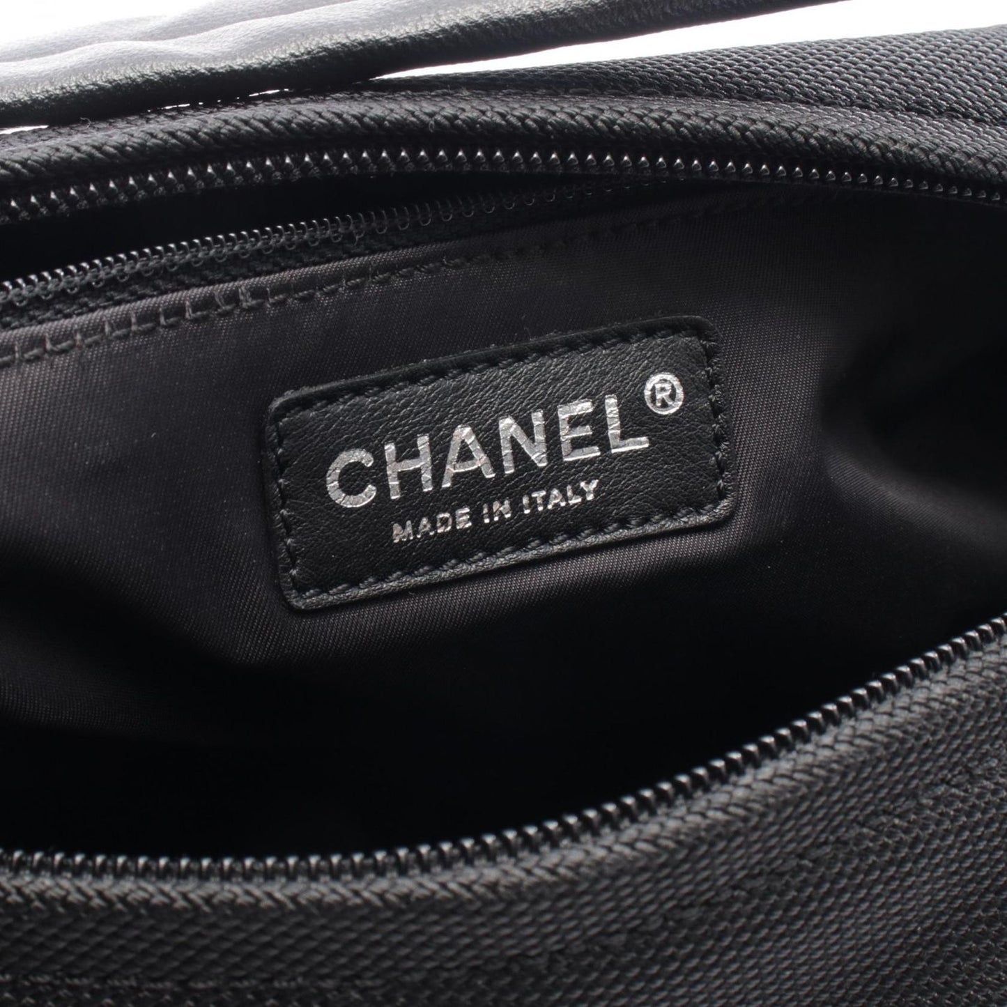 Chanel Shoulder Bag Black Canvas Leather — view 4